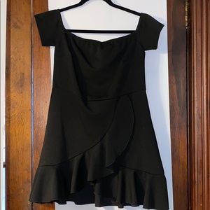 Nasty Gal Off The Shoulder Black Dress